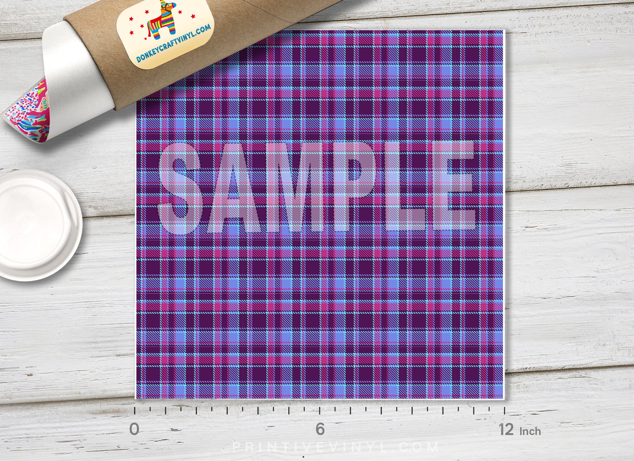 Checkered Plaid Patterned Adhesive Vinyl 715