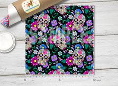 Sugar Skull Pattern Adhesive Vinyl 987-2