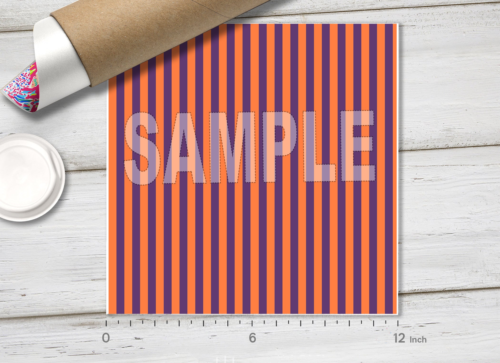 Halloween Color Vertical Stripes Adhesive Vinyl 1666