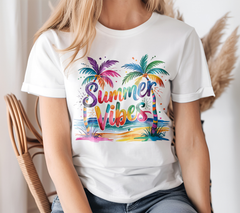 Summer Vibes Palm Trees DTF Transfer, Ready to Press DTF584 - Donkey Craft Vinyl