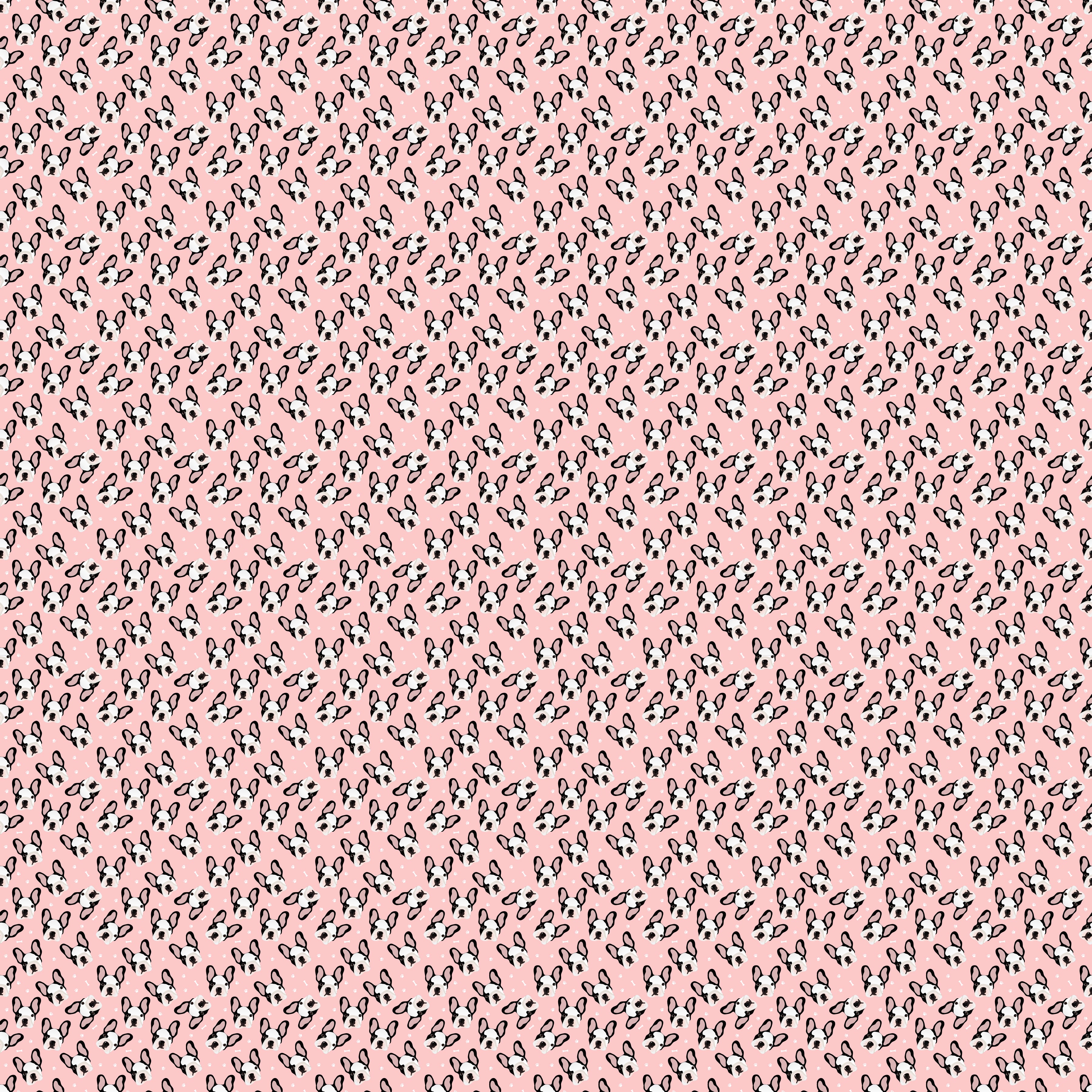 Pink French Bulldog, Cute Puppies Pattern Adhesive Vinyl 793-1