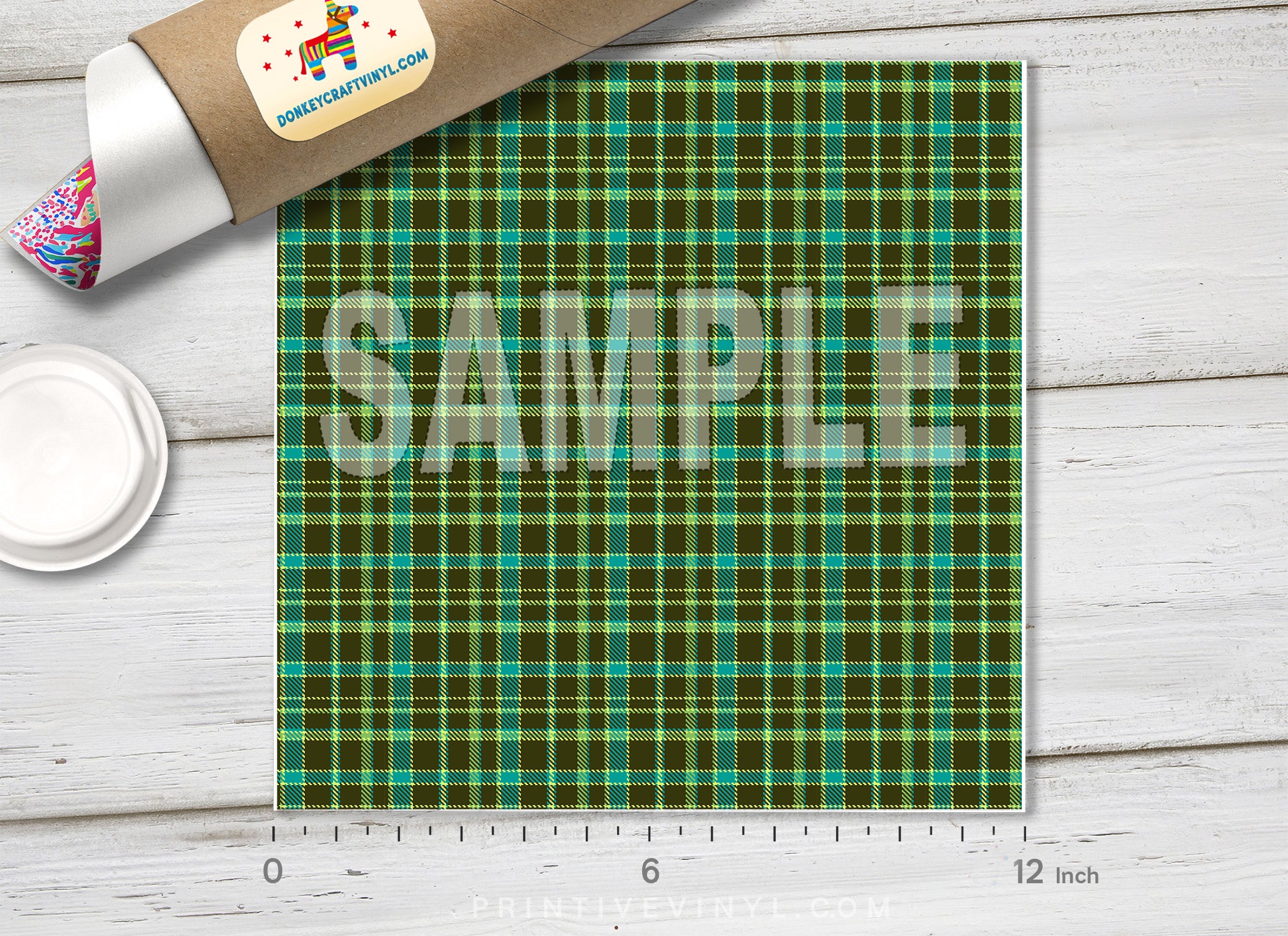 Checkered Plaid Patterned Adhesive Vinyl 715