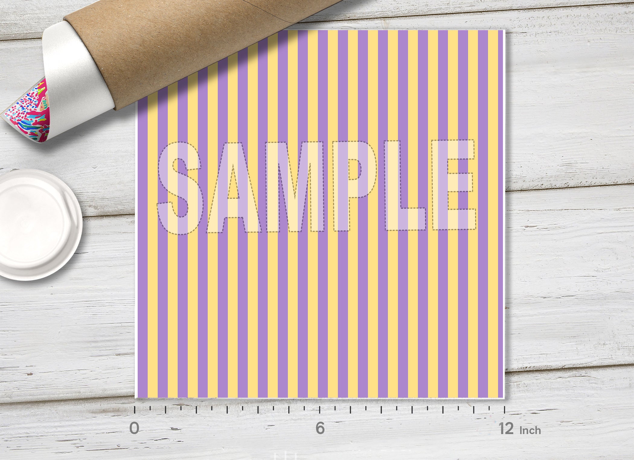 Halloween Color Vertical Stripes Adhesive Vinyl 1666