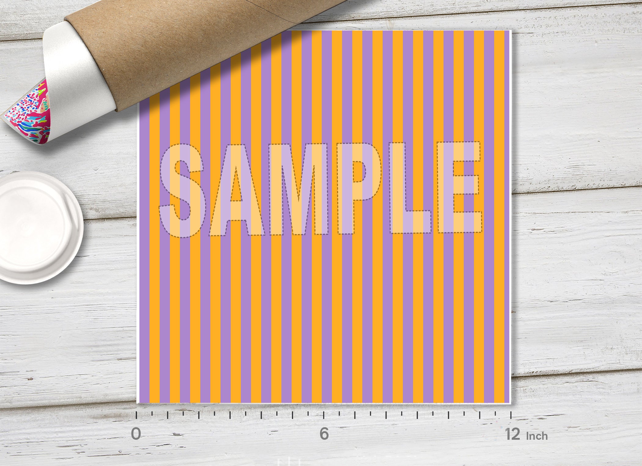 Halloween Color Vertical Stripes Patterned HTV 1666