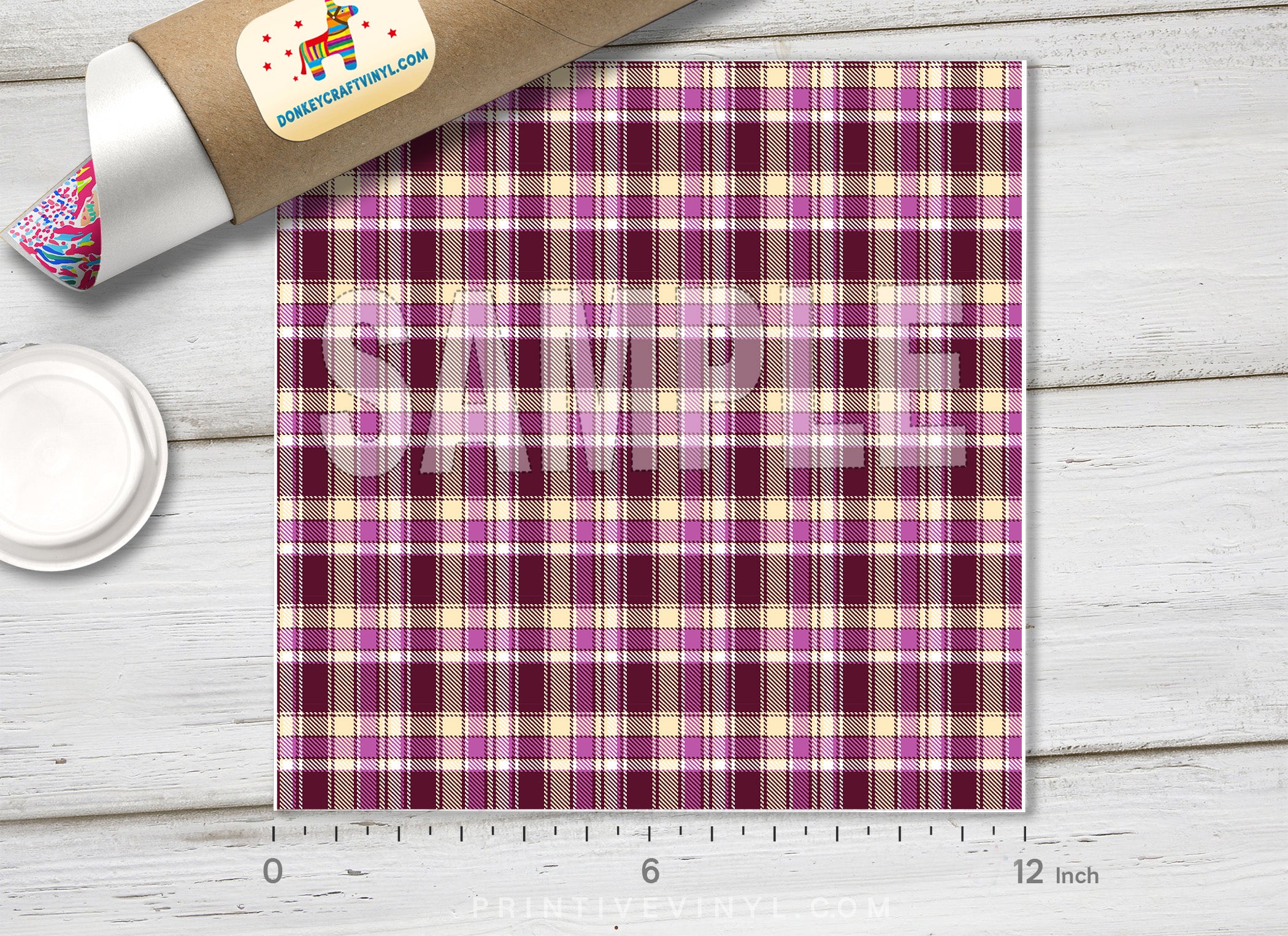 Checkered Plaid Patterned Adhesive Vinyl 715