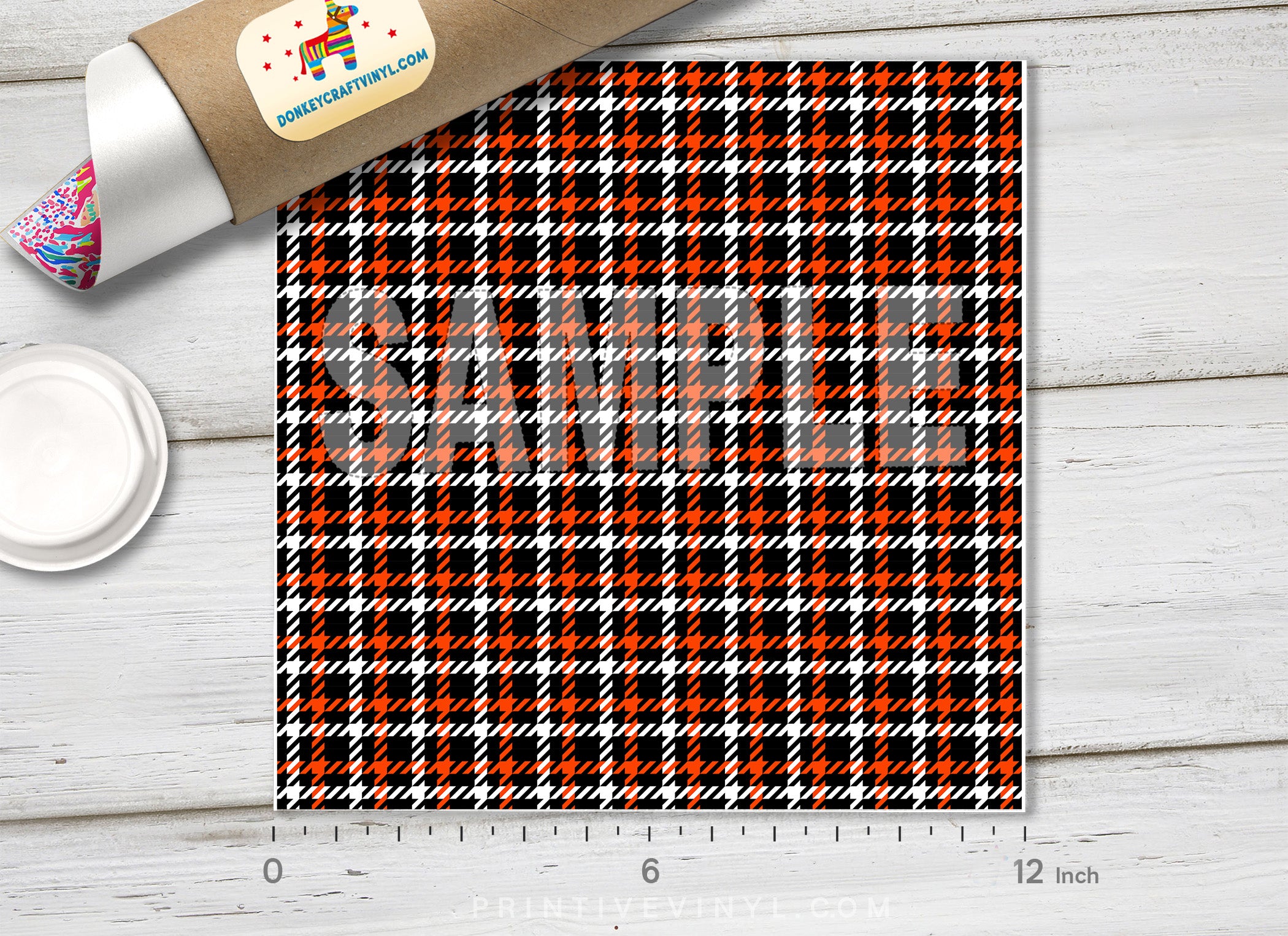 Halloween Houndstooth Patterned Adhesive Vinyl H006