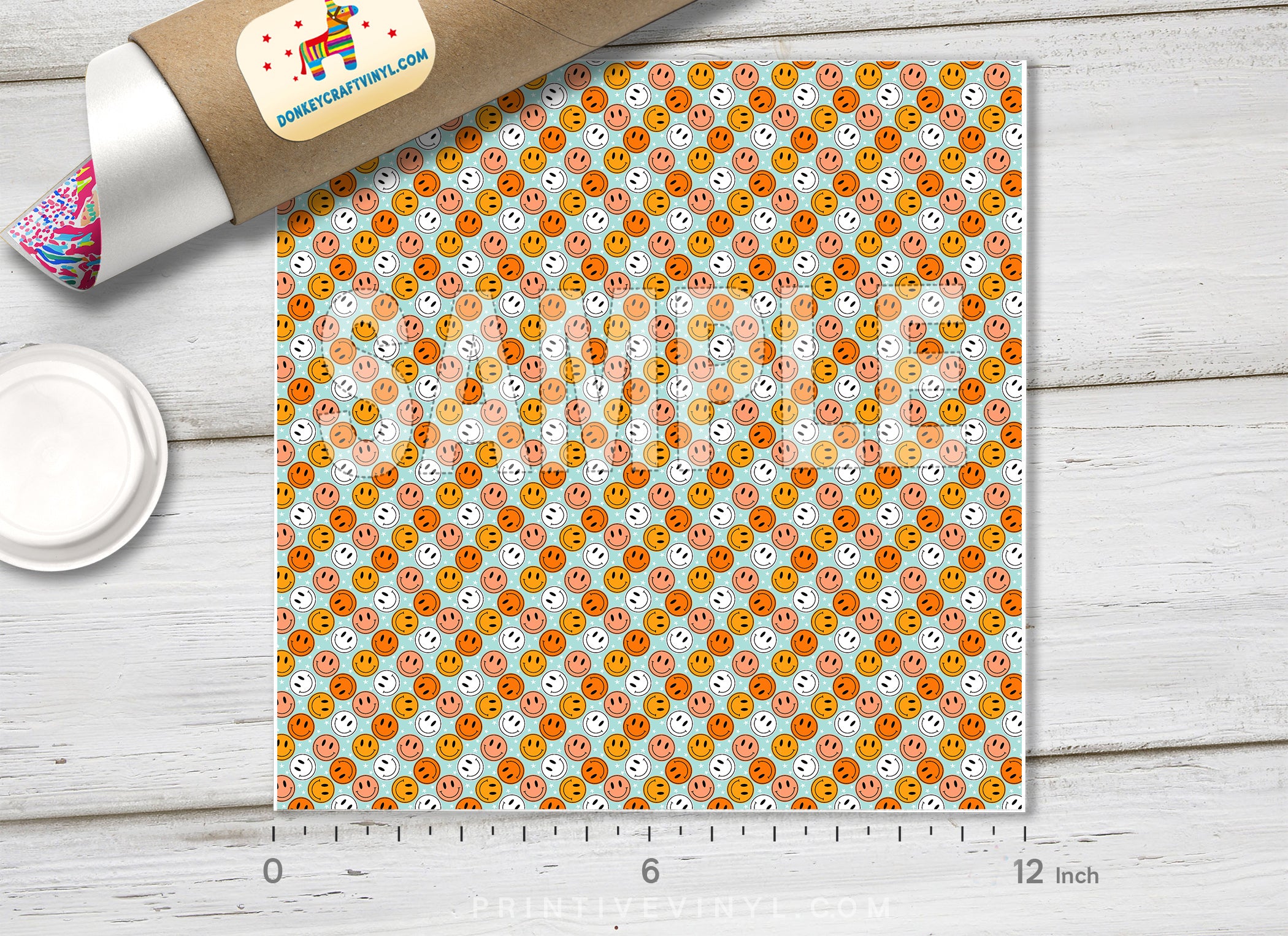 Groovy Smiley Face Adhesive Vinyl 1593