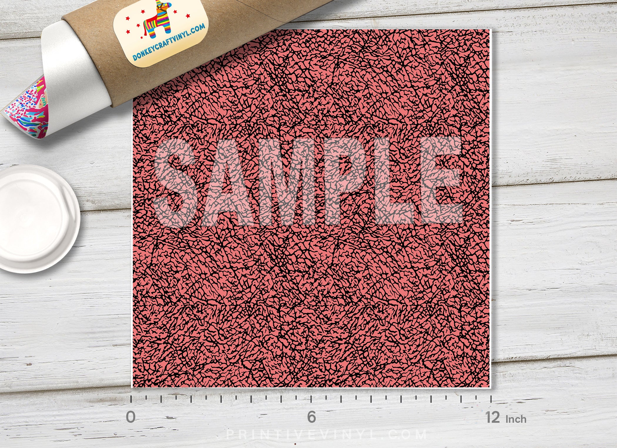 Cracked Leather Texture Patterned Adhesive Vinyl 1461 - Donkey Craft Vinyl