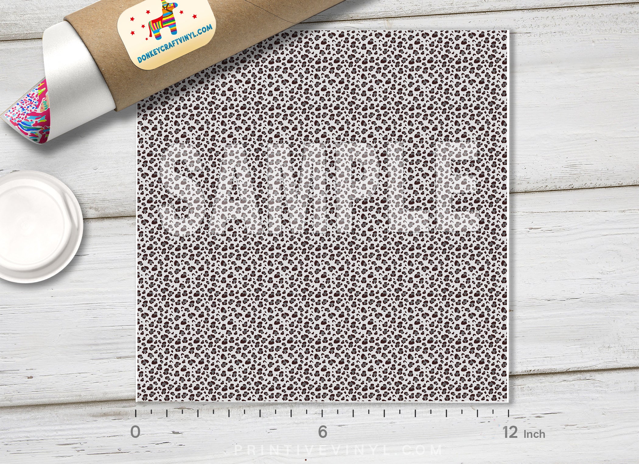 Grey Leopard Print Adhesive Vinyl 1450-2 - Donkey Craft Vinyl