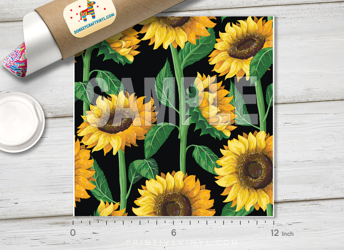 Sunflower Patterned Adhesive Vinyl 750