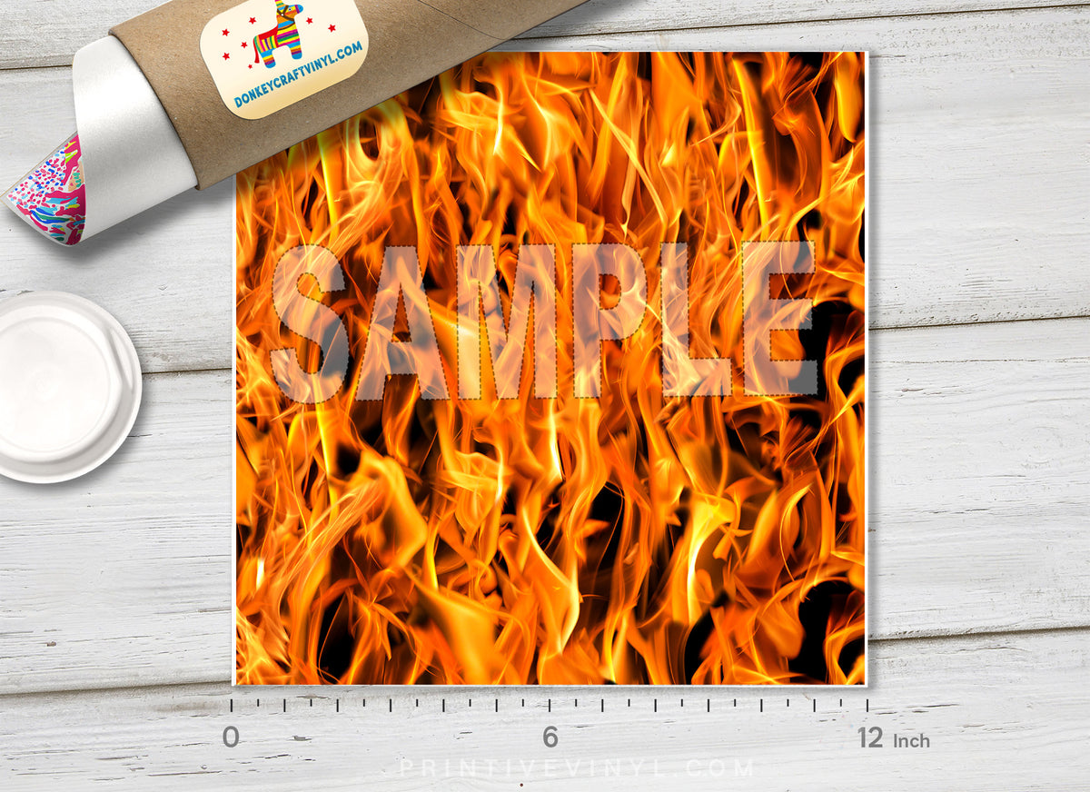 Fire Flame Patterned Adhesive Vinyl 745