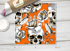 Halloween skull Patterned Adhesive Vinyl 729