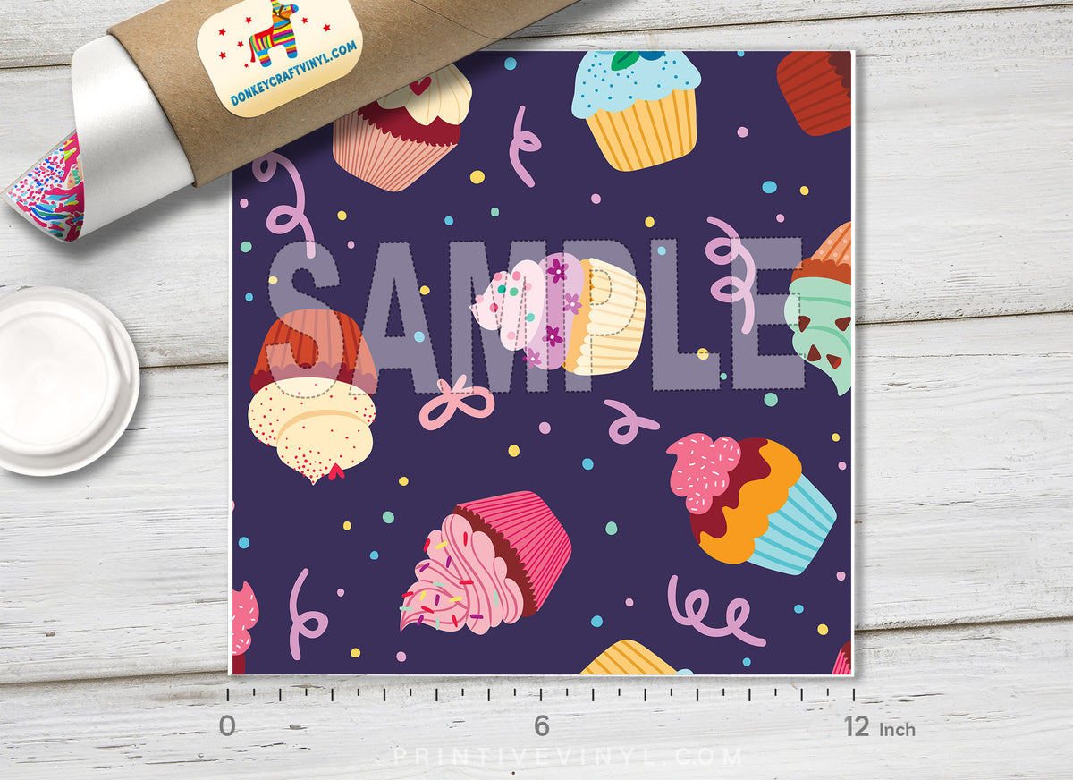 Cupcakes Patterned Adhesive Vinyl 698