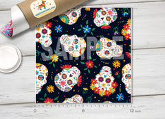 Halloween Sugar Skull Patterned Adhesive Vinyl 743