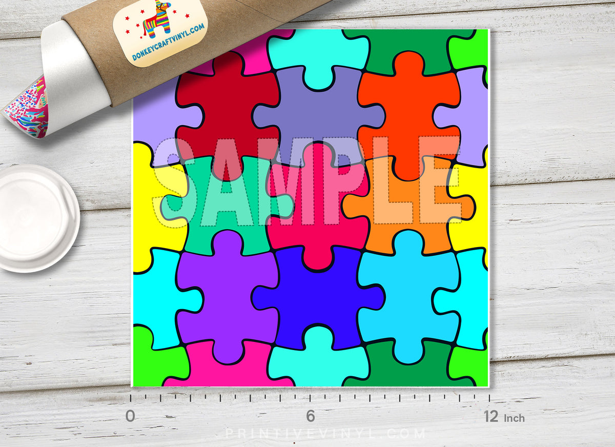 Autism Puzzle Pattern Adhesive Vinyl 780