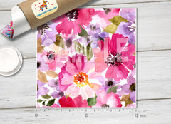 Watercolor Flower  Patterned HTV 038