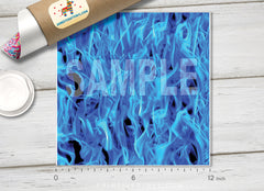 Blue Fire Patterned Adhesive Vinyl 746