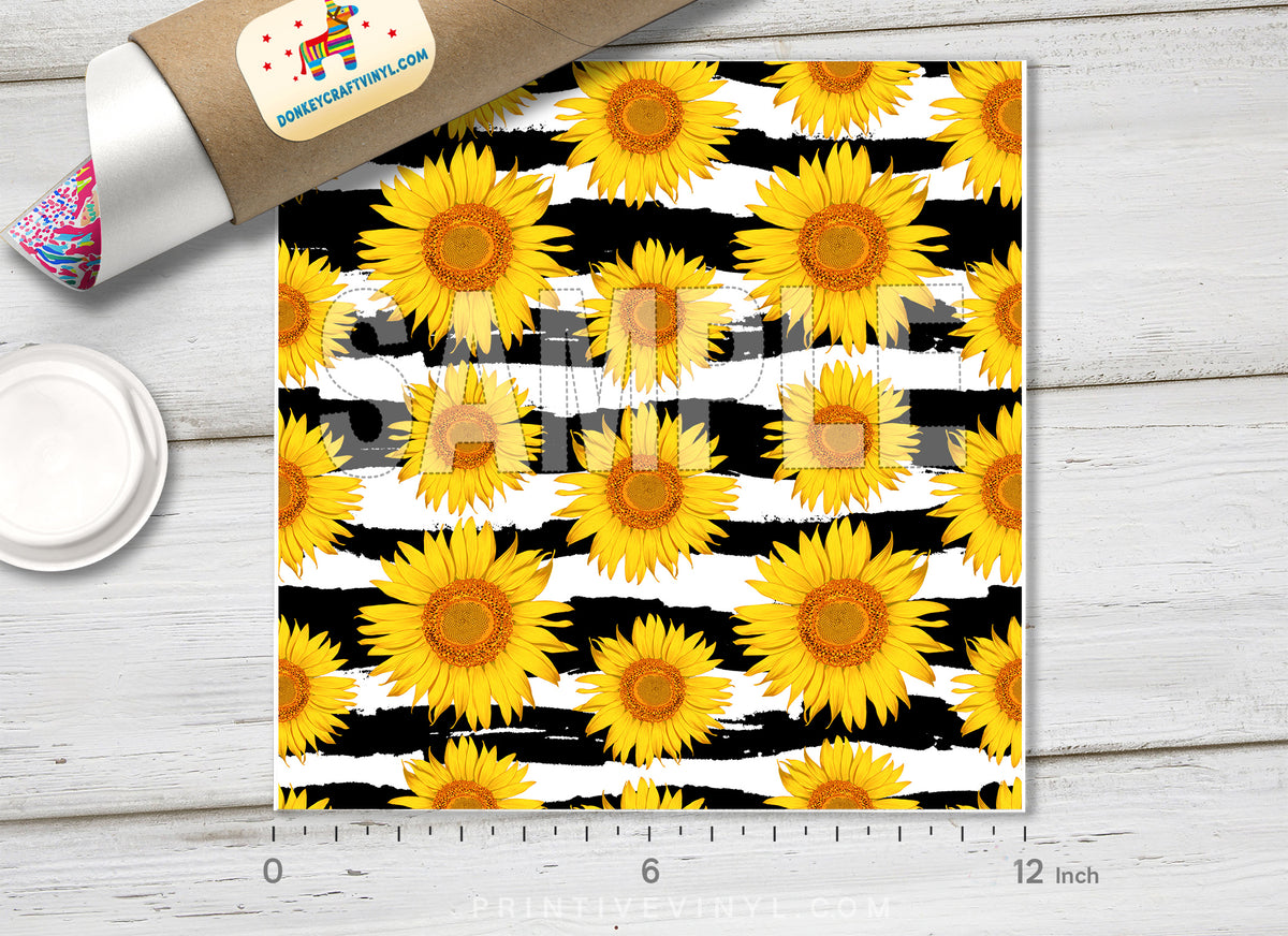 Sunflower Stripe Adhesive Vinyl 1198