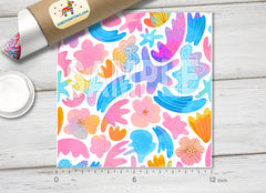 Abstract Pastel Watercolor Shapes Pattern Adhesive Vinyl 1330 - Donkey Craft Vinyl