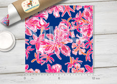 Lilly Inspired Bright Navy Via Sunny Pattern Adhesive Vinyl L076