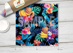 Tropical Fruits Palm Leaves Patterned Adhesive Vinyl 875