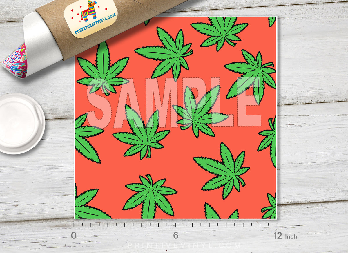 Marijuana Cannabis Patterned Adhesive Vinyl 912