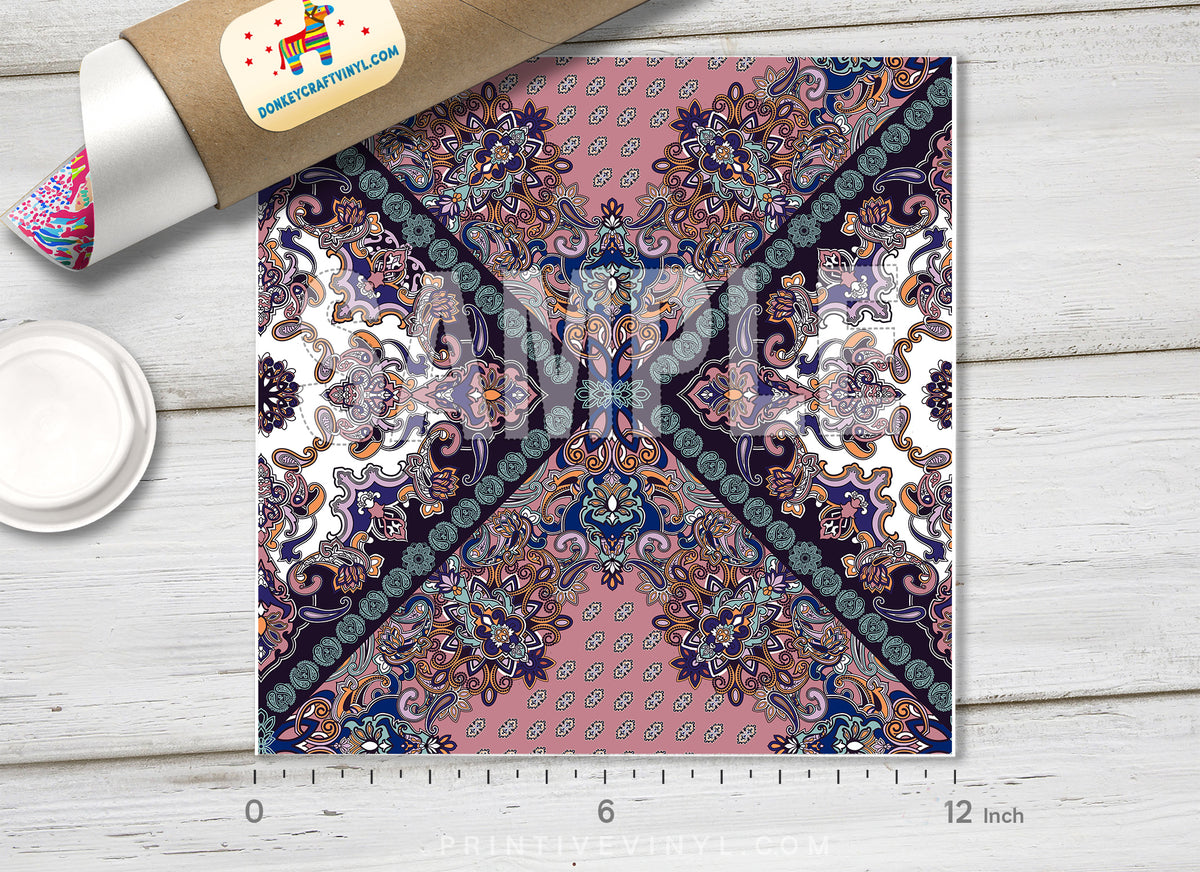 Vintage Bohemian Paisley Pattern HTV 1525