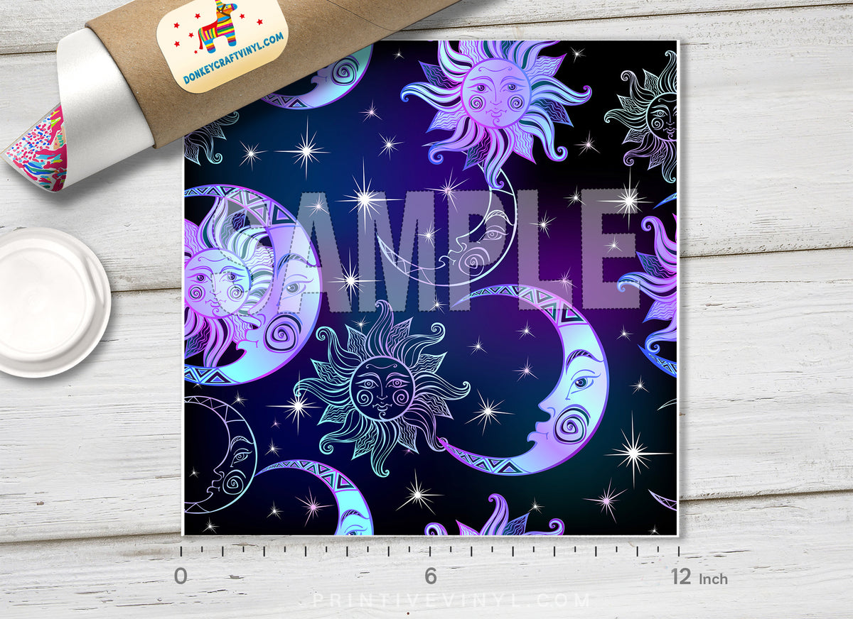 Celestial Sun and Moon Adhesive Vinyl 1352 - Donkey Craft Vinyl
