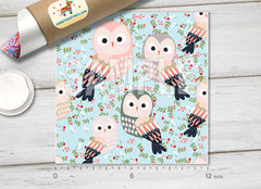 Owl Bird Flower Adhesive Vinyl 1120