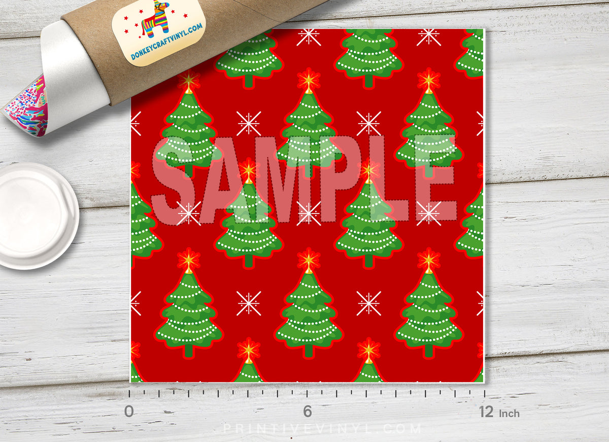 Christmas Plaid Patterned Adhesive Vinyl X019