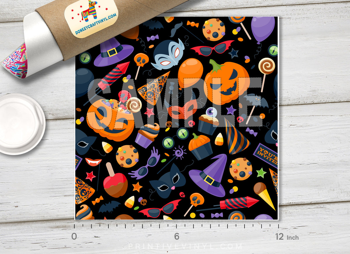 Halloween Patterned Adhesive Vinyl 737