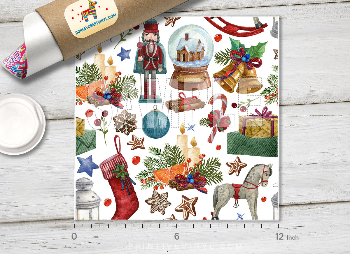 Christmas Patterned Adhesive Vinyl X065