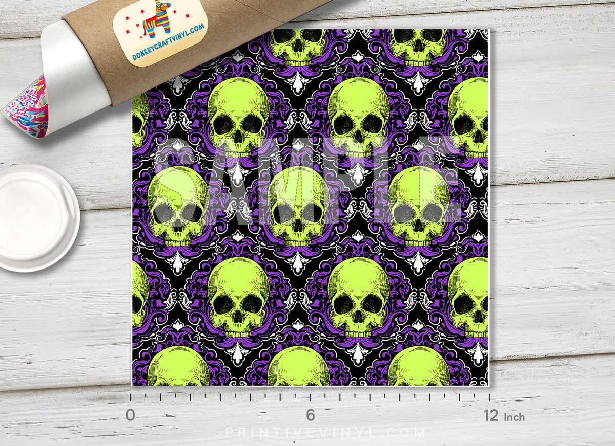 Skull Patterned Adhesive Vinyl H054