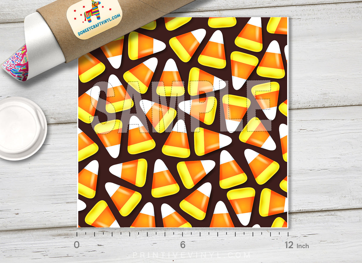 Candy Corn Sweets Patterned Adhesive Vinyl H005