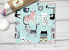 Cute Doodle Cat Pattern Adhesive Vinyl 1547