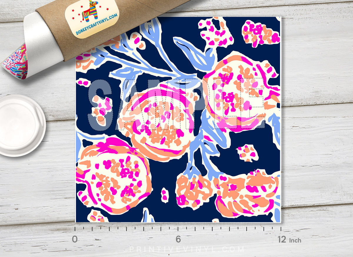 Lilly P Inspired Stafishs and Shells Patterned HTV-L079