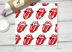 Retro Rock Lips and Tongue Pattern HTV 1519
