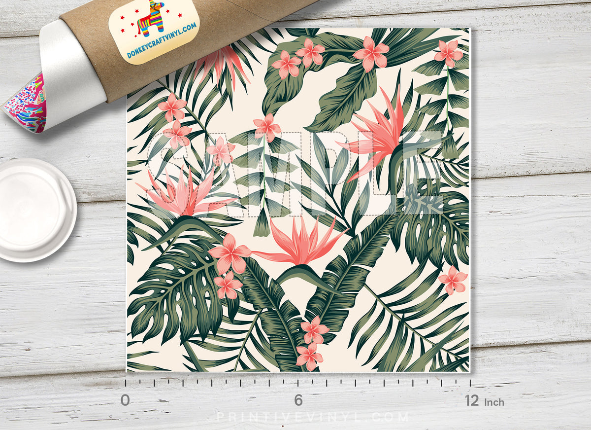 Tropical Palm Patterned Adhesive Vinyl 915