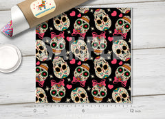 Sugar Skull Patterned Adhesive Vinyl H031