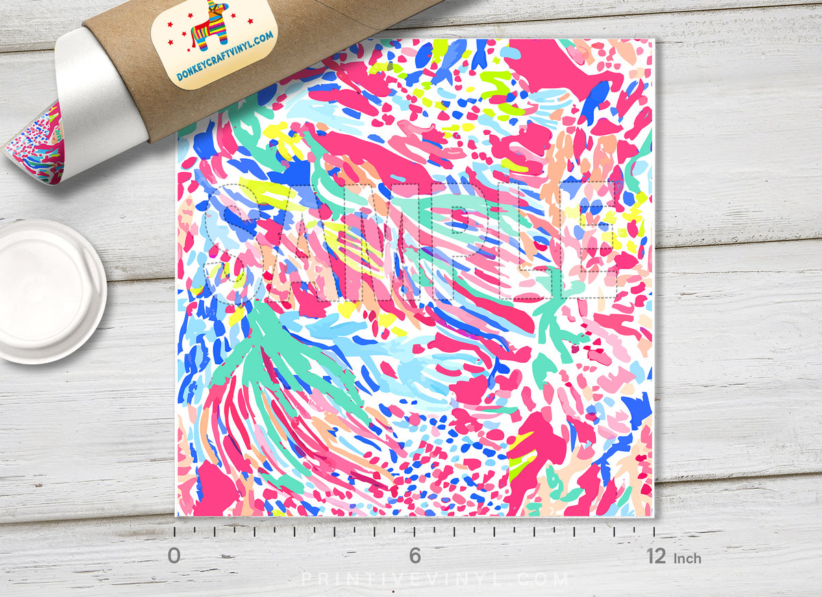 Lilly Inspired  Pattern Adhesive Vinyl L0104