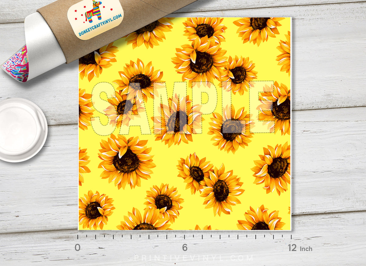 Sunflower Patterned Adhesive Vinyl 749