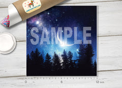 Starry Night Sky & Crescent Moon Adhesive Vinyl 1484 - Donkey Craft Vinyl