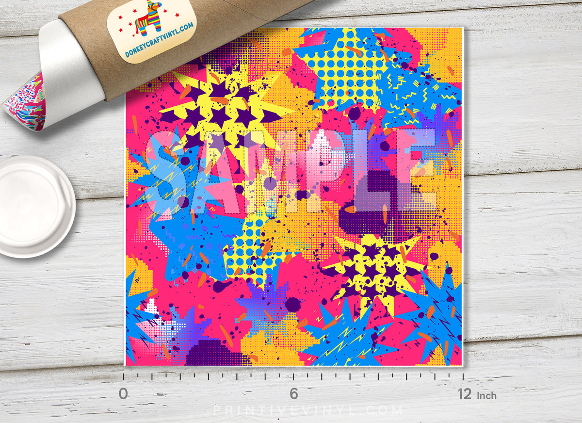 Pop Art Starburst Adhesive Vinyl 1350 - Donkey Craft Vinyl