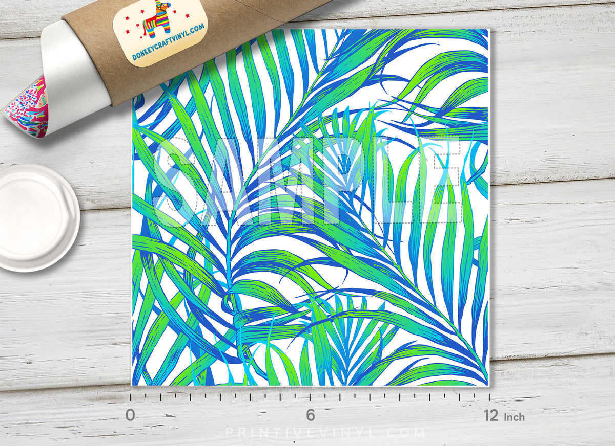 Tropical palm Tree Patterned Adhesive Vinyl 888