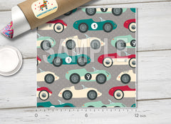 Retro Classic Race Car Pattern Adhesive Vinyl 1561