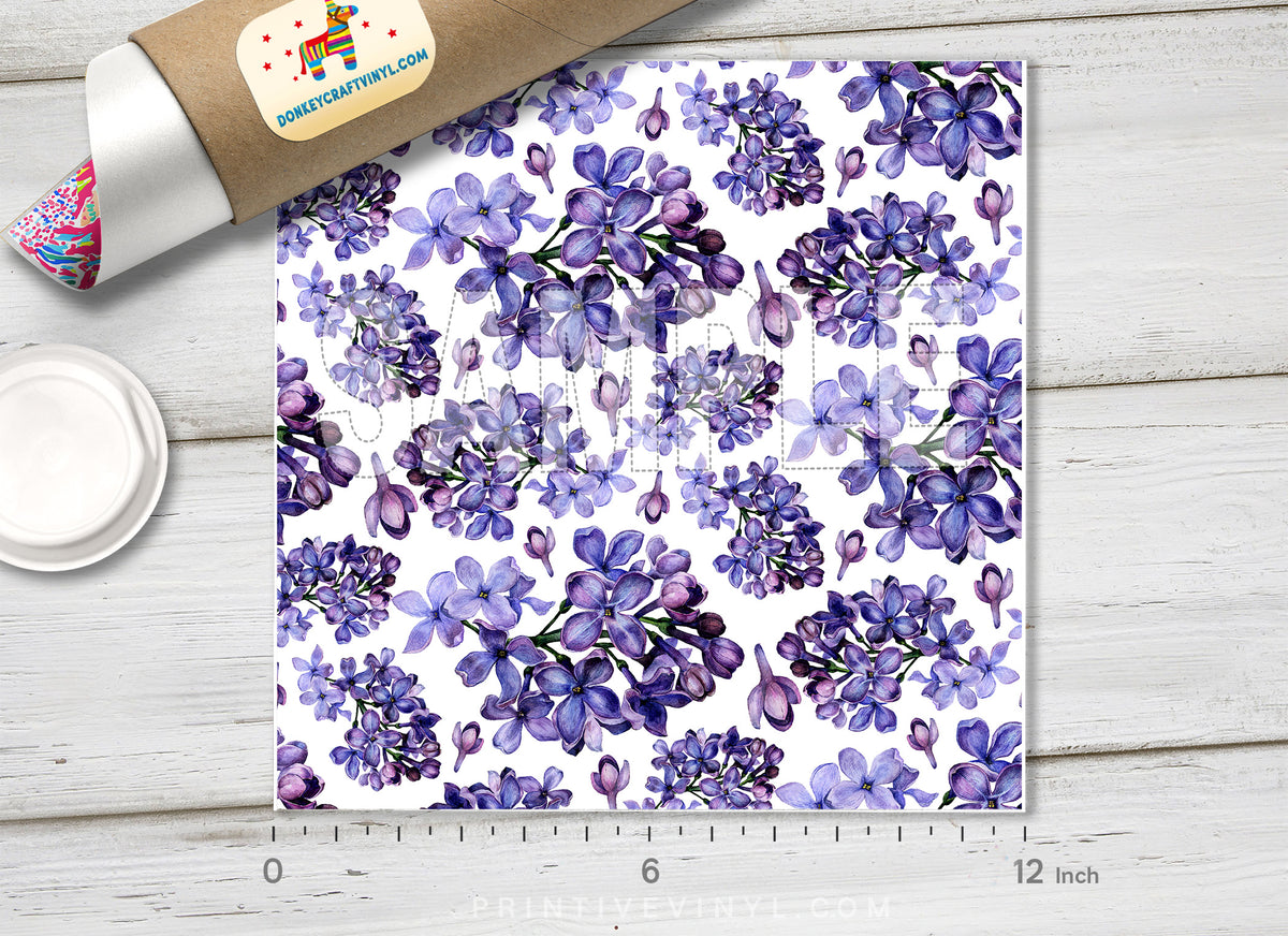 Lilac Flowers Pattern Adhesive Vinyl 957