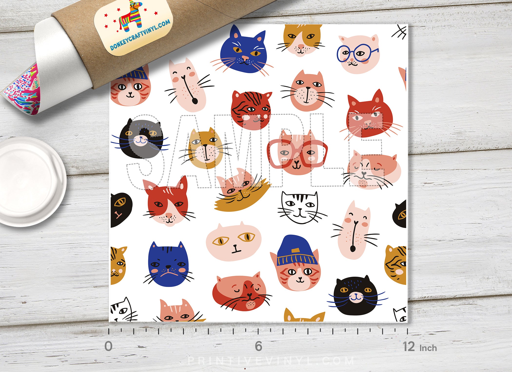 Cute Hand-Drawn Rainbows Adhesive Vinyl 1370 - Donkey Craft Vinyl