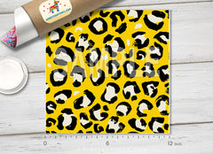 Yellow Leopard Patterned Adhesive Vinyl 835