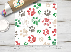 Hand-Drawn Paw Print Adhesive Vinyl 1417 - Donkey Craft Vinyl