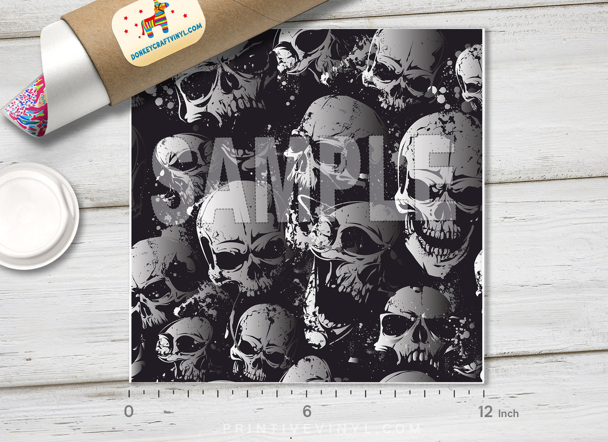 Skull Patterned Adhesive Vinyl H030